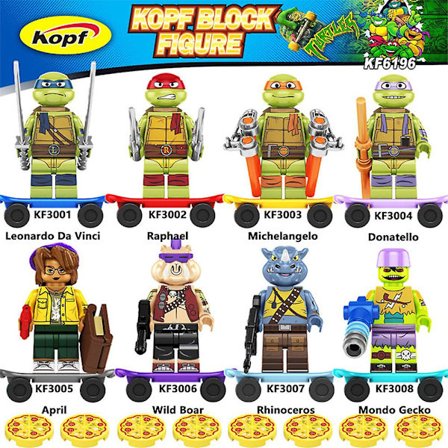 Teenage Mutant Ninja Turtles Serie Monteringsbyggstenar Figurer Med Tillbehör Leksaker Heminredning Gåvor 8 st/set