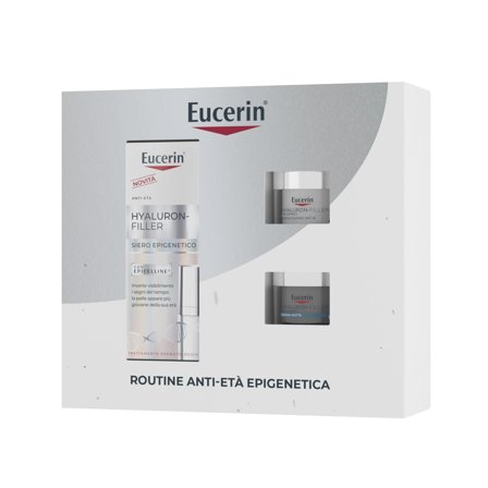Eucerin Hyaluron-Filler XMAS PACK EPIGENETIC (Siero Epigenetico + Mini Crema giorno SPF30 + Mini Crema notte) 1pz - Cofanetto Antirughe