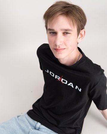 Nike Jordan JDB MJ JD AIR STRETCH SS CREW Svart Genser Gutt - Kids Brand Store