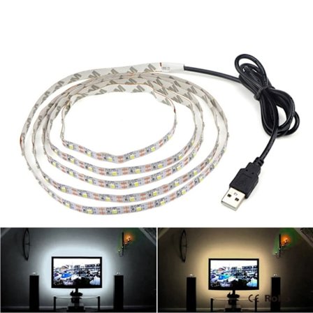 USB-drevet tv-lys 5 meter - varm hvid