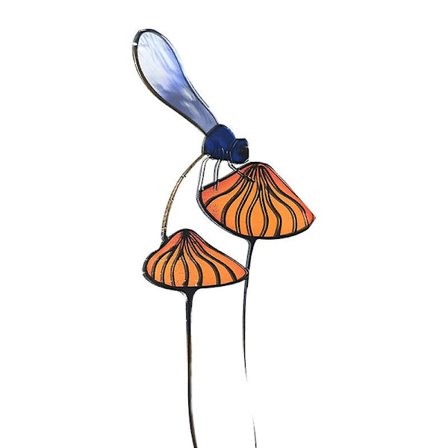 Fläckade glasfönsterhängen - Trädgårdsdekor för utomhusdekorativa solfångare Planter Stakes