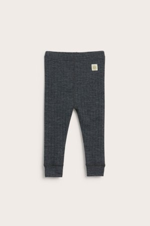 Kappahl | Prążkowane legginsy z wełny merino | Szary melanż