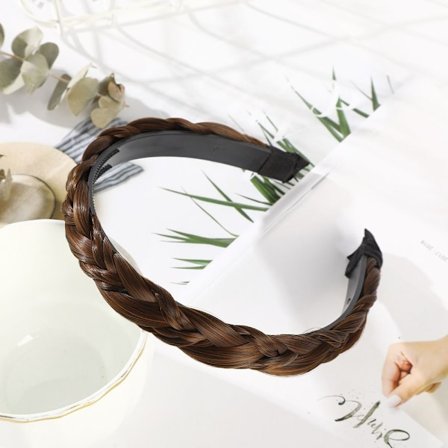 Hårbøyle Fiskebeinsflette LYSEBRUN