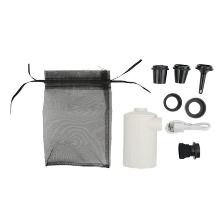 Bærbar Mini Luftpumpe Udendørs Multifunktion USB Opladning Elektrisk Luftpumpe med 6 Forskellige Luftdyser Hvid