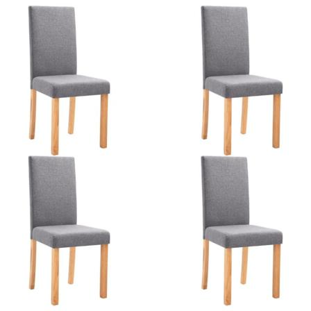 Vidaxl Matstolar 4 St Ljusgrå Tyg Brun