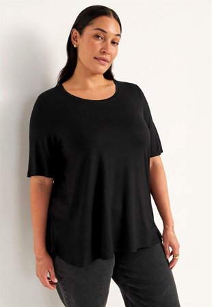 Cellbes of Sweden - Jerseytunika med korte ærmer i sort til damer i størrelse 50/52
