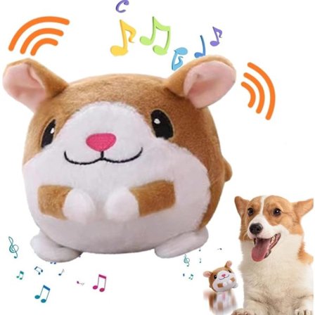 Aktivt bevegelig kjæledyr plysjleketøy, sprettende interaktive hundeleker, oppladbar, interaktiv og vaskbar elektronisk lyd (hamster)