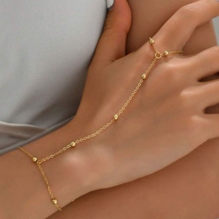 1 st Kreativ Fjäril Länk Kedja Armband Ansluten Finger Ring