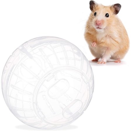 Hamsterkugle, løbekugle til hamstere og mus, bevægelse, gnaverlegetøj til løb, plastik, 15 cm, transparent