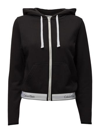 Top Hoodie Full Zip Huppari Musta Calvin Klein