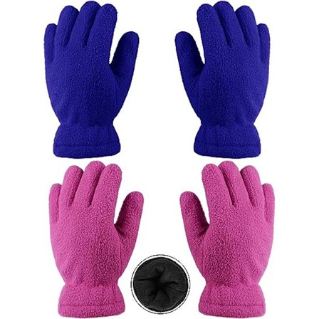 2 par fleecehandskar vinterfodrade tjocka vantar varma handskar för utomhusaktiviteter