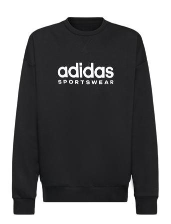 Fleece Crew Sweatshirt Kids Sweat-shirt Genser Svart Adidas Sportswear*Betinget Tilbud