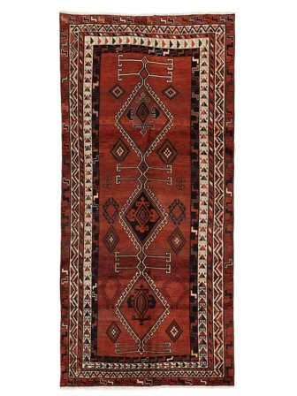 Hand Knotted Persian Lori Rug 150X324 Dark Red/Black