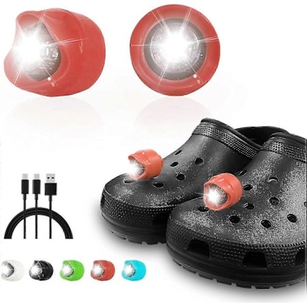 Croc-valot Ladattavat 2 kpl Ajovalot Lapsille Pojille Aikuisille Miehille Naisille Croc Valo Charm Kiinnitystarvikkeet Otsalamppu/Valaistustarvike [DB