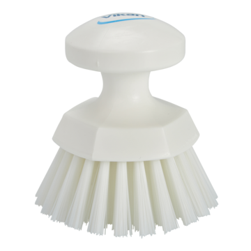 HÅNDBØRSTE RUND HARD HVIT