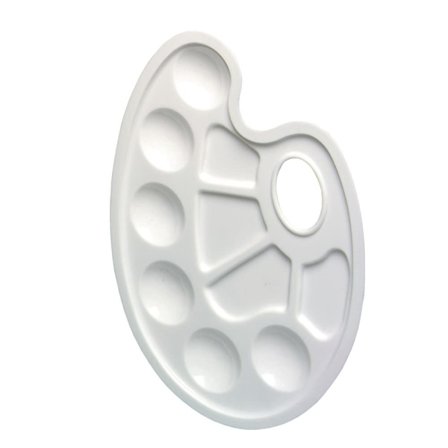 Holitz hvit oval plast malepalett