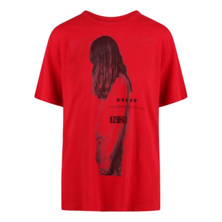 N21, T-Shirts Rood, Dames, Maat:L