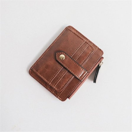 Kredit ID-kortshållare Läderplånbok KAFFE coffee