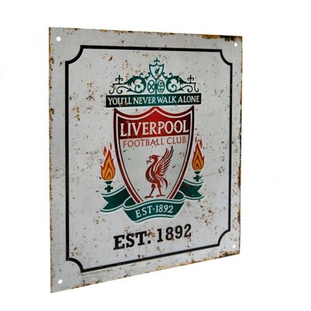 Liverpool FC Retro Logo Skylt En Storlek Off-White