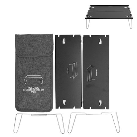 Sammenleggbart Campingbord Utendørs Bærbar Aluminiumlegering Ultra Lett Mini Sammenleggbart Bord Multifunksjon Campingbord Svart