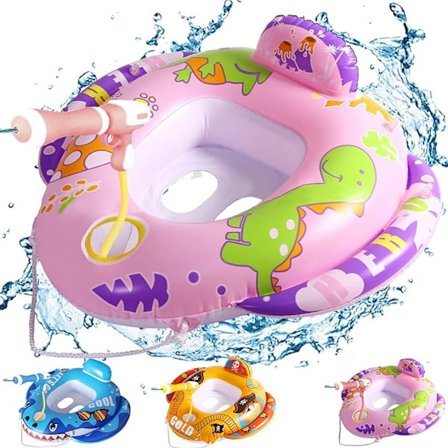 Baby Svømmering Med Vandpistol, Poolstol, Børne Svømmering, Baby Svømmering til Oppustelig, Oppustelig Flydende Svømmetræner