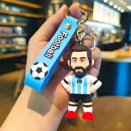 Messi Fodbold Nøglering Taske Vedhæng Series Dukke Dukke Stjerne Sportsnøglering Action Figur Souvenir Legetøj Gave 1