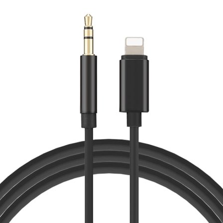 3,5 mm Audio Jack Aux-kaapeli auton kaiuttimille ja kuulokkeille (musta)