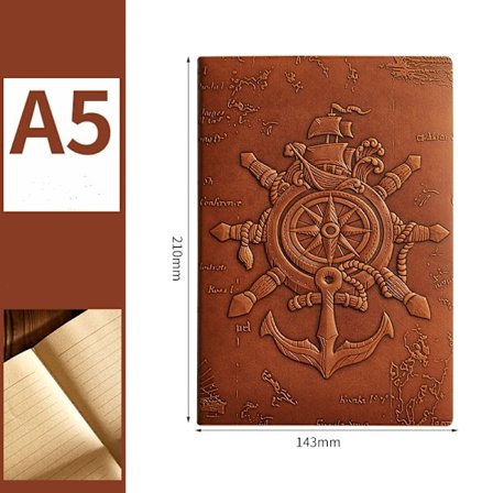 3D-præget nautisk journal Brown