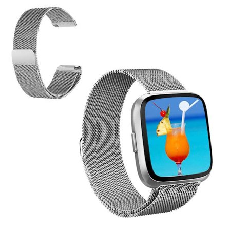 Fitbit Versa 3 holdbar rustfrit stål rem - sølv