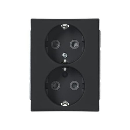 ABB Impressivo 302EUC-885 Stikkontakt matt svart, Strømbrytere & vegguttak