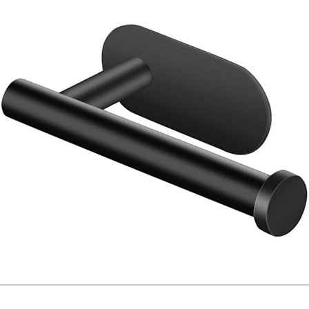 Väggmonterad toalettpappershållare, självhäftande toalettpappershållare, svart toalett