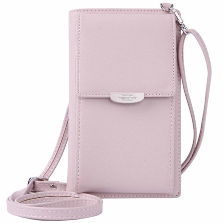 Damväska med axelrem i läder, liten plånbok, mobiltelefonväska, axelremsväska