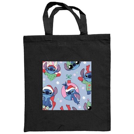 Stoffpose Disney Stitch julemønster jul Stick reinsdyrhorn blå bakgrunn Disney juledesign