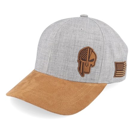 Army Head - Grå adjustable Caps - Army Skull Usa Heather Grey/Suede Adjustable @ Hatstore