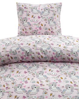 Sengetøj Enhjørning 2-delt Rosa