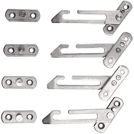 4-pack Fönsterbegränsare Lås Fönsterbegränsare Haken Stål Lås Begränsare Med Skruvar Heminredning Hårdvara