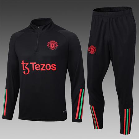23-24 Manchester United Långärmad set för barn/vuxna black 16#