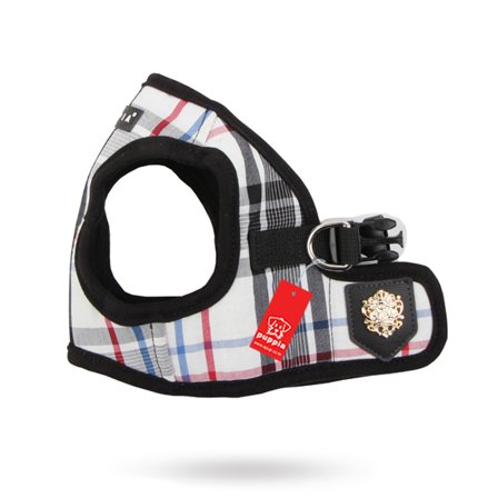 Puppia - JUNIOR Black - Jacket Hundesele - Klassiske hundeseler, step-in, jacket seler, trekkseler, vinterseler & Y-seler på Doggie.no