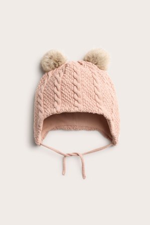 Newbie | Czapka z podszewką i wiązaniem | Różowy