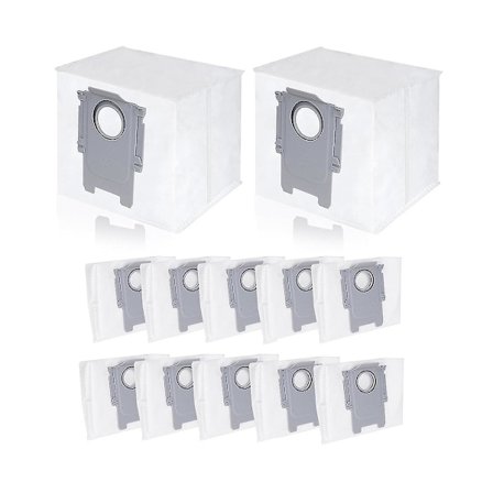 12 st dammsugarpåsar Ersättning för Roborock S8+ /S8 Pro Ultra / S7 MaxV Ultra / Q5 / Q5+ / Q7+ / Q7 Max+ dammsugarpåse/NC/
