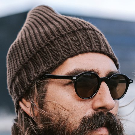 Gorro de lana de merino marrón Keenan para hombres - Gorros de punto