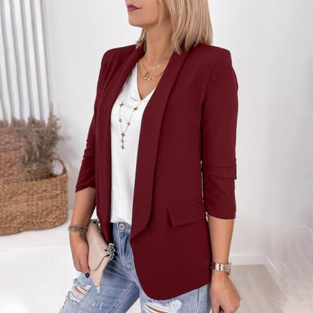 Kvinnor Långärmad Öppen Front Blazer Shawl Neck Business Jackor