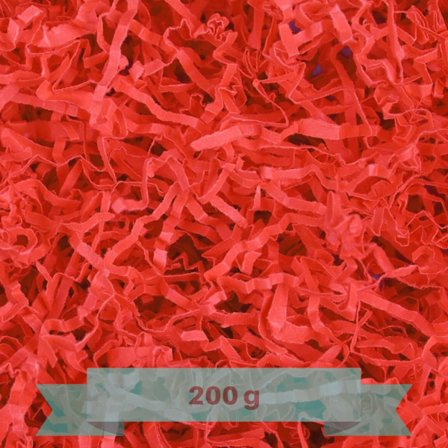 200g Krøllet Papir - Rød Kraftpapir - Julegavepapir