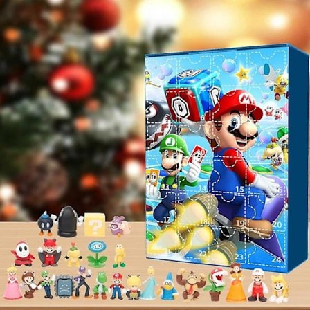 Anime Super Mario Karakterer Julekalender 24 Dage Julekalender 24-delt Sæt Tegneseriefigurer Juleferiedekorationer
