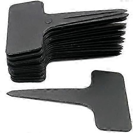 100 kpl Paksuja muovisia merkintälappuja kasveille, musta T-tyyppinen puutarhakasvien vedenpitävä nimilappu