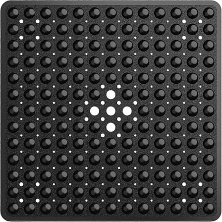 Firkantet brusemåtte, skridsikker og anti-skimmel - 53 x 53 cm brusemåtter til indeni brusekabinen, skridsikker gummibrusemåtte med sugekopper og 