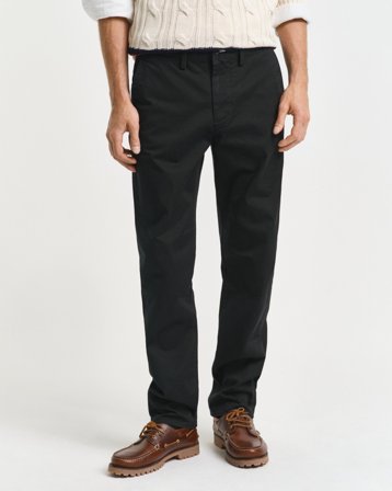 GANT Herren Regular Fit Twill Chinohose (36/34) Schwarz