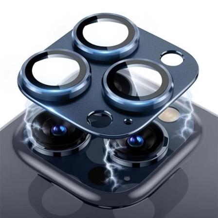 Hærdet glas bagkamera til iPhone 15 Pro - iPhone 15 Pro Max - Anti-ridsebeskyttelse Marineblå Transparent