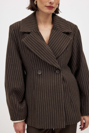 NA-KD Manteau court rayé - Vestes Printemps - Brun,Stripe - EU 38