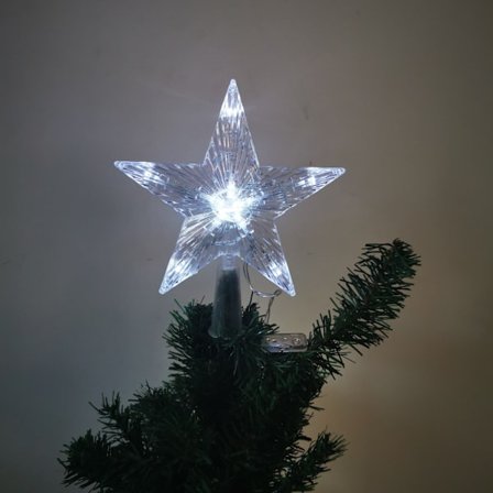 Christmas Tree Top Light LED Lysande Star Light Femuddig Star Color Light Batterilåda Rumsdekoration